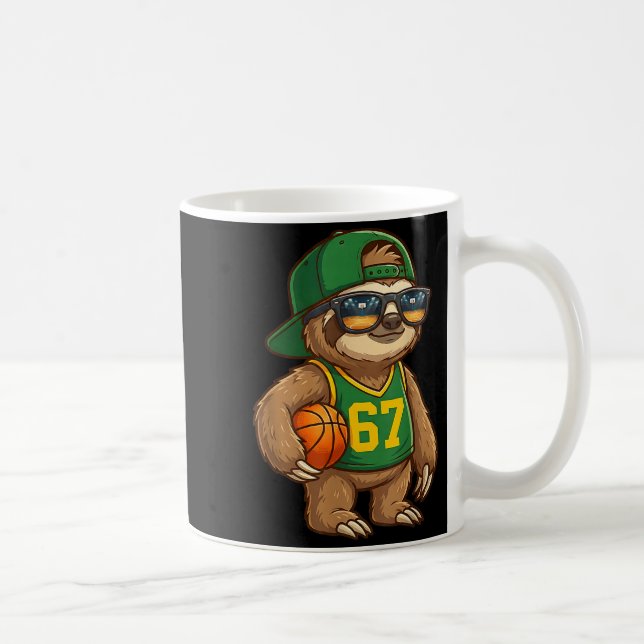 Taza De Café Sloth Basketball 67 Gen Alpha Slang Srts Men Boys  (Derecha)