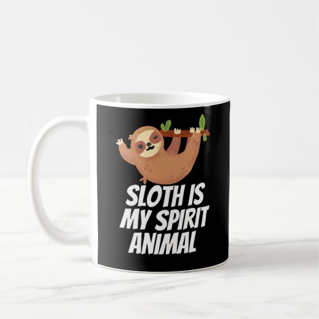 Taza De Café Sloth es mi animal espiritual (Izquierda)