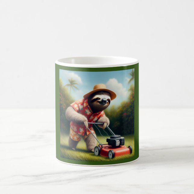 Taza De Café Sloth Mowing Lawn (Centro)