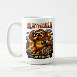 Taza De Café Slothzilla Too Lazy to Destroy,Funny Kaiju Monster