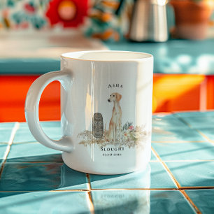 Taza De Café Sloughi Acuarela Perro   Monograma