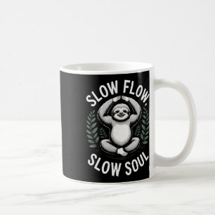 Taza De Café Slow Flow Slow Soul Sloth Yoga Meditación 