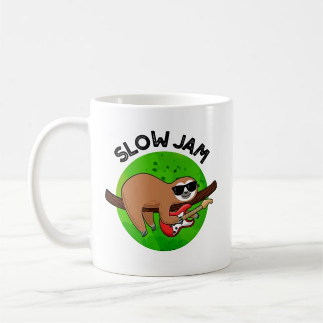 Taza De Café Slow Jam Funny Music Animal Pun (Izquierda)