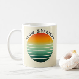 Taza De Café Slow Mornings - Retro Aesthetic Mug