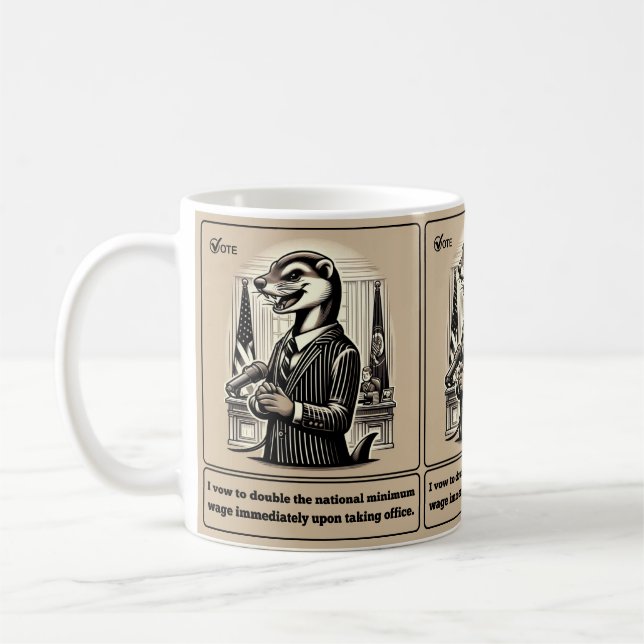 Taza De Café Sly Deals: El ingenioso político de Weasel (Izquierda)