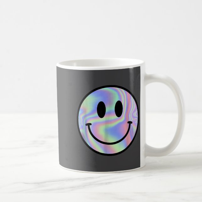 Taza De Café Smile Face Shirt Happy Smiling Face Rave Edm Music (Derecha)