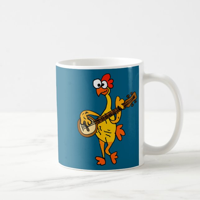 Taza De Café Smileteestank Funny Rubber Chicken Playing Banjo C (Derecha)