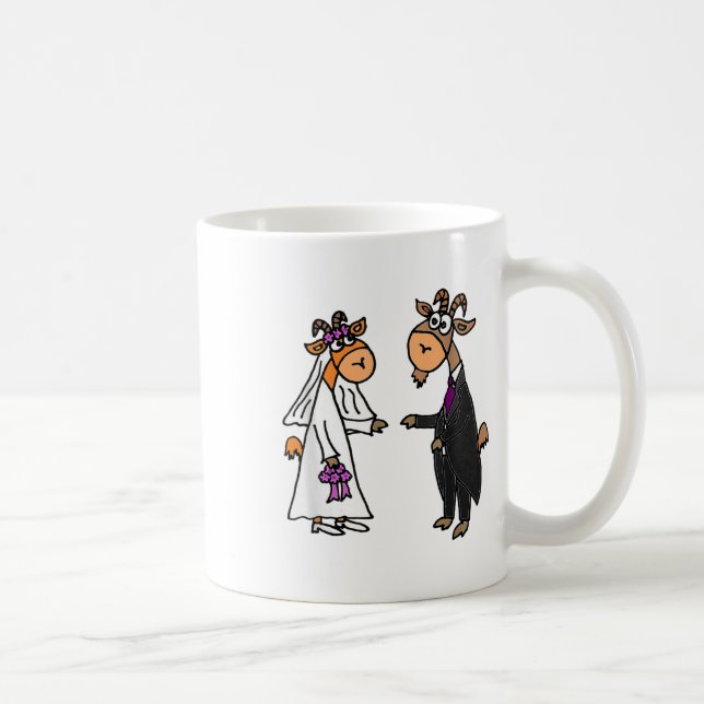 Taza De Café Smiletodaytete Novia De Cabra Y Boda De Groom _1 (Derecha)
