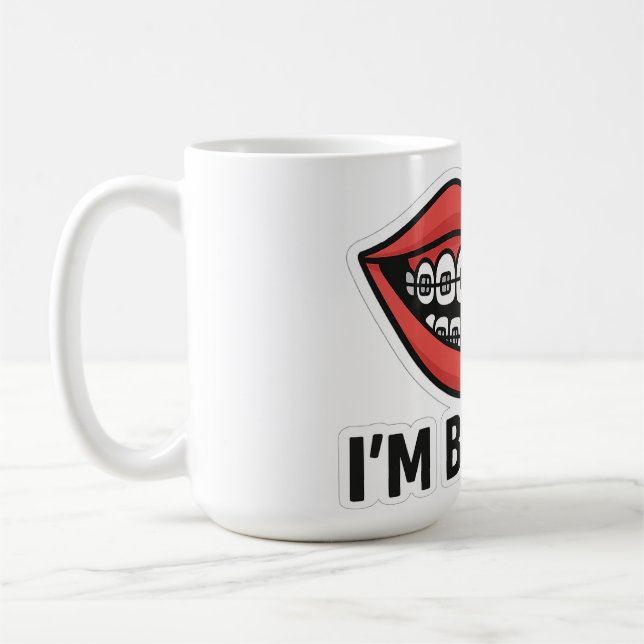 Taza De Café Smiley Braces Fun Pegatina - Lilos coloridos (Izquierda)