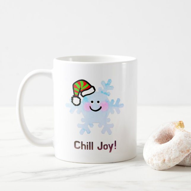 Taza De Café Smiling Snowflake Holiday Cheer (Con donut)