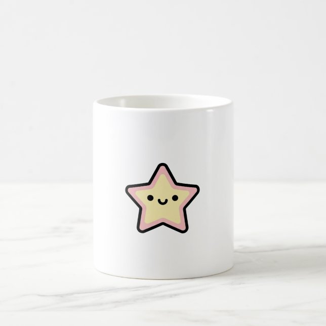 Taza De Café Smiling Star – Cute Kawaii Illustration (Centro)