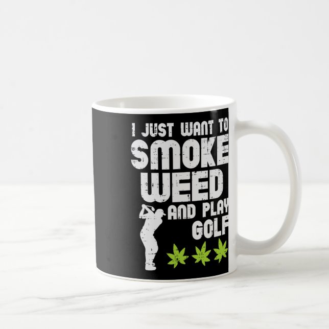 Taza De Café Smoke Weed Juega Golf Golfing Thc Golfer Stoner (Derecha)