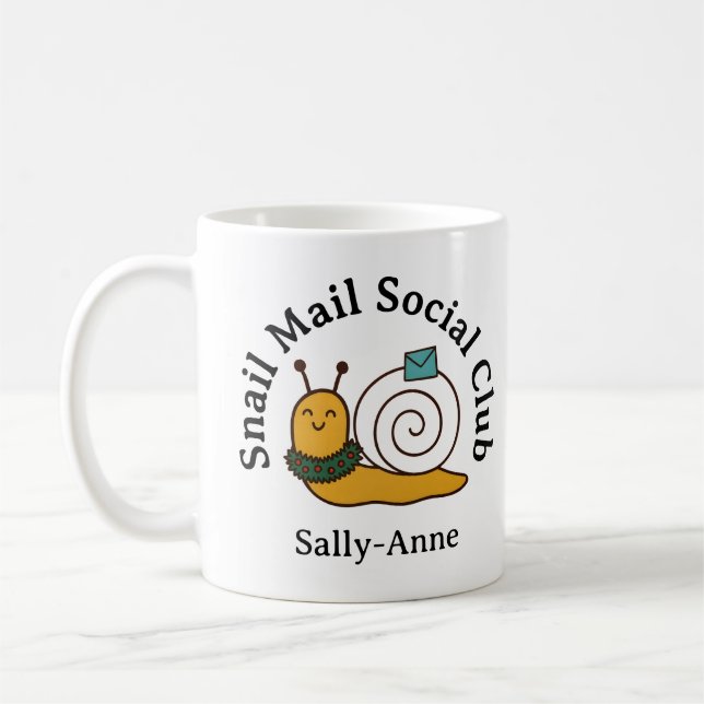 Taza De Café Snail Mail Social Club Cosy Letter Writer (Izquierda)