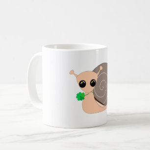 Taza De Café Snail Mug con Clover - Lucky