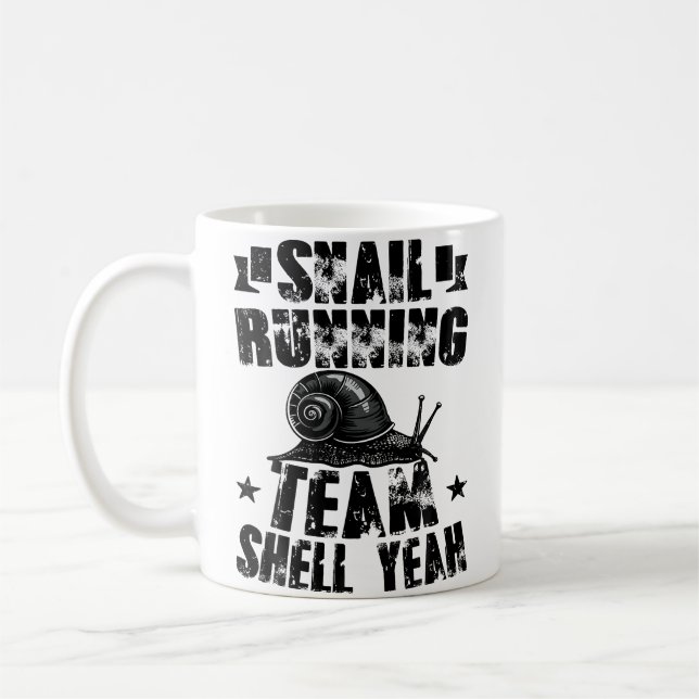 Taza De Café Snail Running Team Funny Sarcastic Snail Running T (Izquierda)
