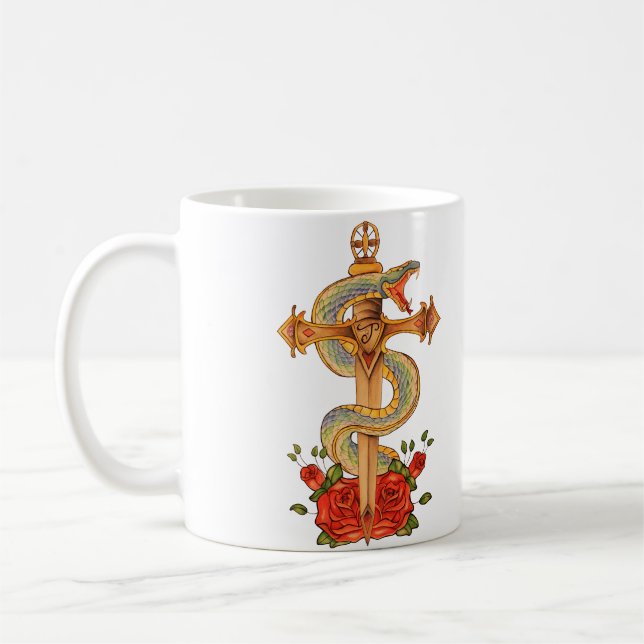 Taza De Café Snake tattoo design mugg (Izquierda)