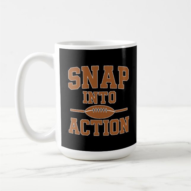 Taza De Café Snap Into Action Retro Football Game Day Design (Izquierda)