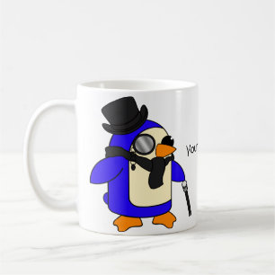Taza De Café Snazzy Black Penguins