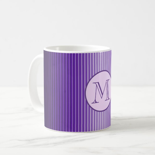 Taza De Café Snazzy Sofisticado Personalizado de franjas violet (Anverso izquierdo)