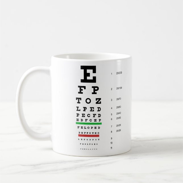 Taza De Café Snellen Eye Chart Mug (Izquierda)
