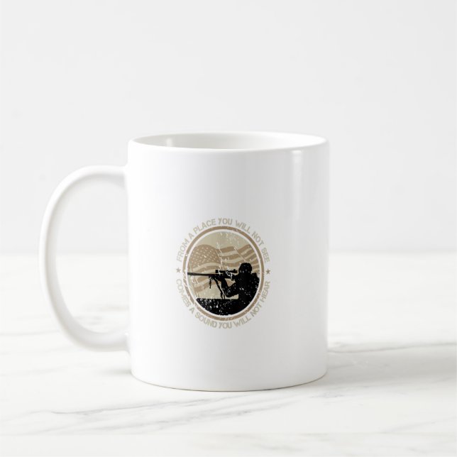 Taza De Café Sniper Militar Sharpshooter Usa No Lo Verás (Izquierda)