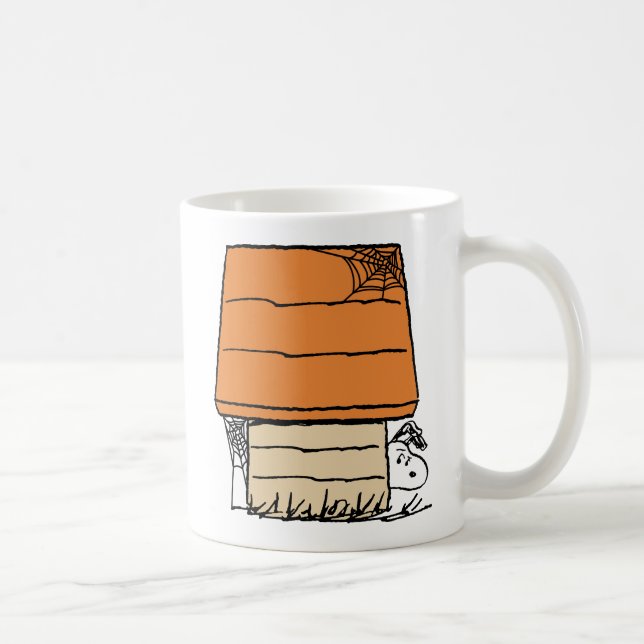 Taza De Café Snoopy Halloween Spider Web Doghouse (Derecha)