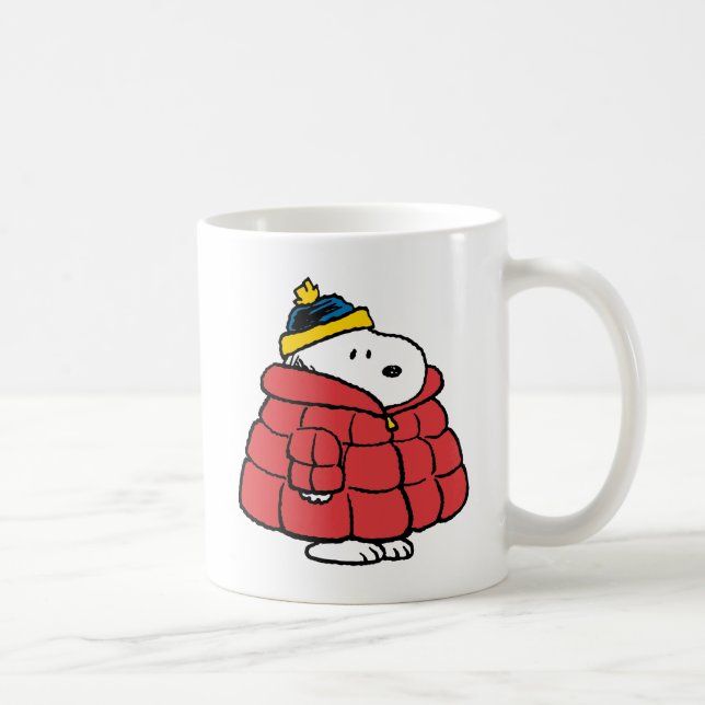 Taza De Café Snoopy Winter in Puffer Coat Coffee Mug (Derecha)