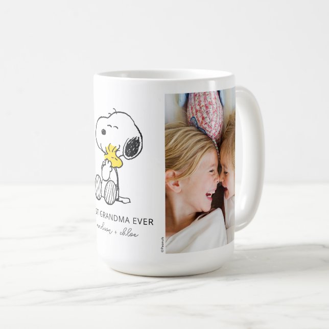 Taza De Café Snoopy & Woodstock | Mejor abuela - Foto (Anverso derecho)