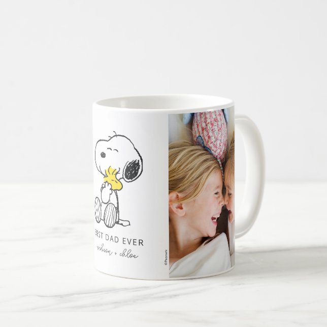 Taza De Café Snoopy & Woodstock | Mejor Papá Nunca - Foto (Anverso derecho)