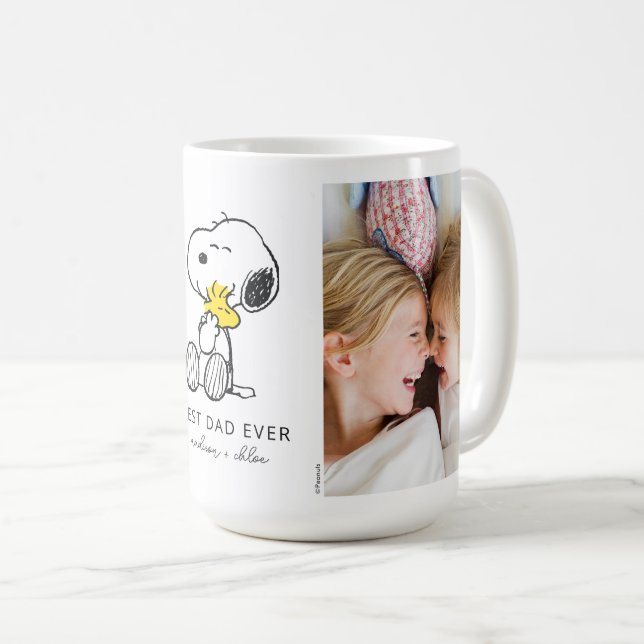 Taza De Café Snoopy & Woodstock | Mejor Papá Nunca - Foto (Anverso derecho)