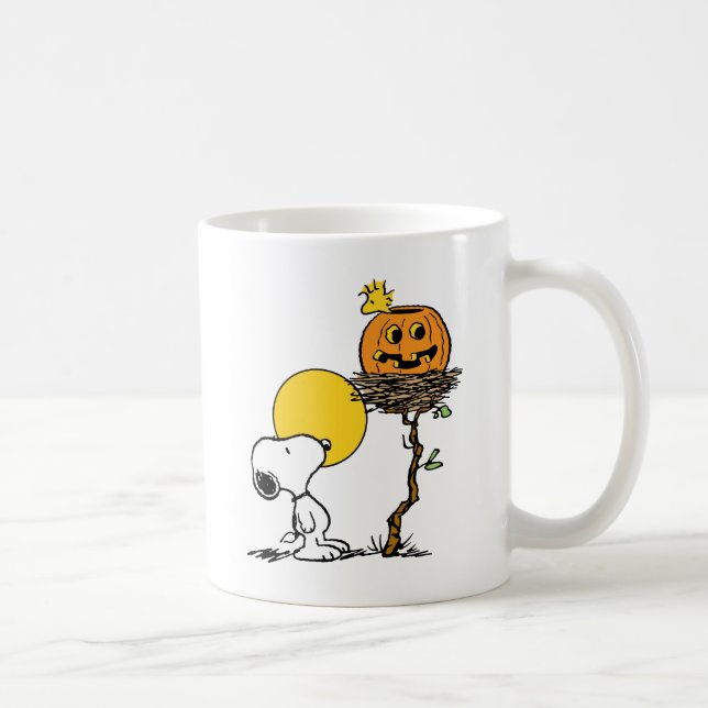 Taza De Café Snoopy & Woodstock Nest con Jack O' Lantern (Derecha)