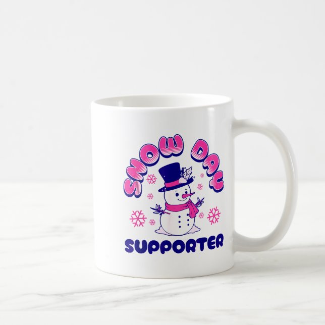 Taza De Café Snow Day Suprter, Funny Teacher Snowman Christmas  (Derecha)
