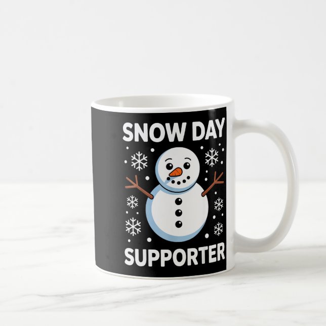 Taza De Café Snow Day Suprter Snow Snowflake Snowman Winter Tea (Derecha)