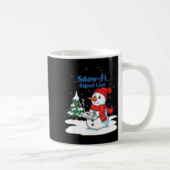 Taza De Café Snow-fi Signal Lost Funny Christmas Snowman Wifi  (Derecha)