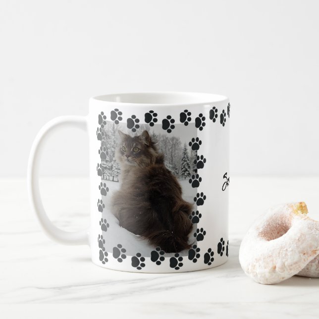 Taza De Café Snow Kitty Mug (Con donut)