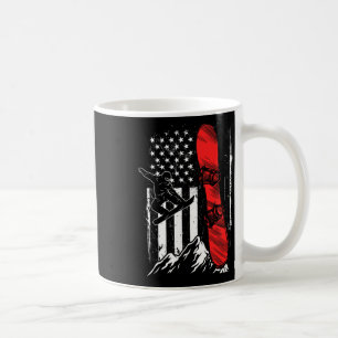 Taza De Café Snowboard Bandera Americana Invierno Deporte Nieve