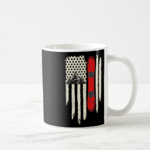Taza De Café Snowboard Bandera Americana Invierno Deporte Nieve