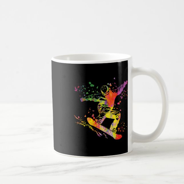 Taza De Café Snowboard Colorful Snowboard Snowboard 12 (Derecha)