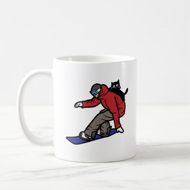 Taza De Café Snowboard con mi gato (Izquierda)