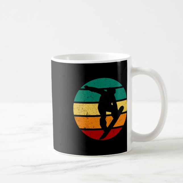 Taza De Café Snowboard Retro Sunset Winter Deportivo Esquí Alpi (Derecha)