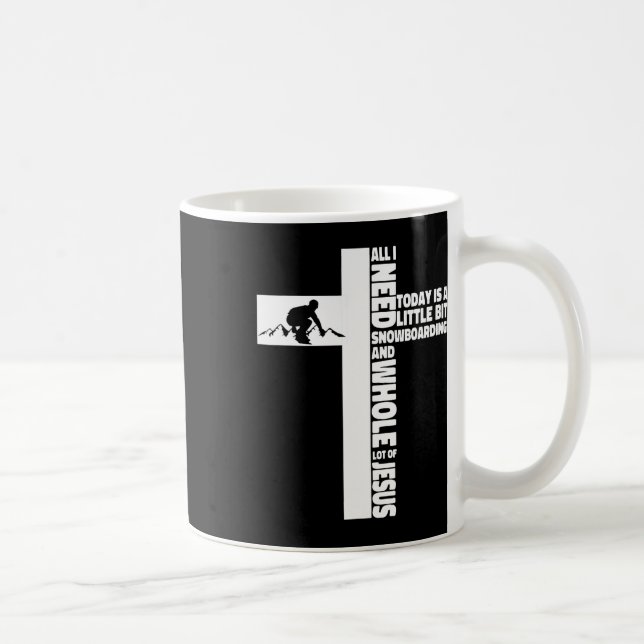 Taza De Café Snowboard Snowboard Jesus Faith Cross Christian (Derecha)