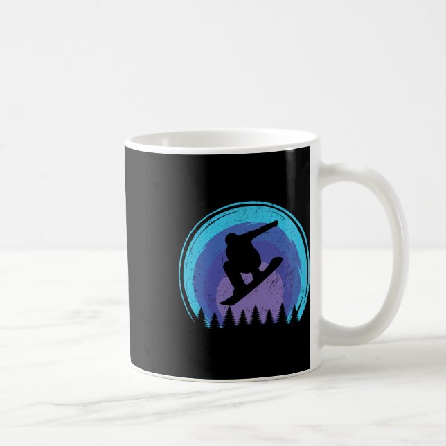 Taza De Café Snowboard Snowboard Snowboarder Silhouette Grun (Derecha)