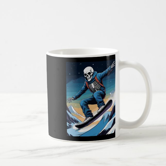 Taza De Café Snowboard Streetwear Snowboard Skull Snowboarde (Derecha)