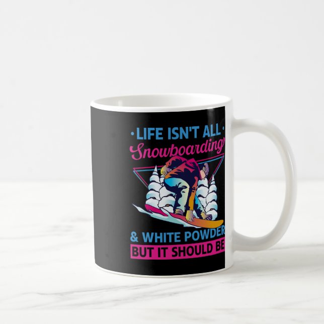 Taza De Café Snowboard White Powder Retro 90s Snowboard (Derecha)