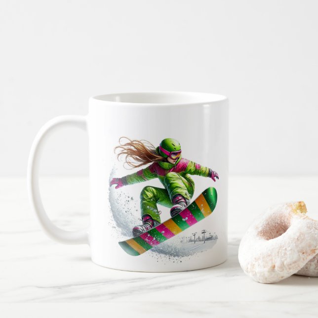 Taza De Café Snowboarder  (Con donut)