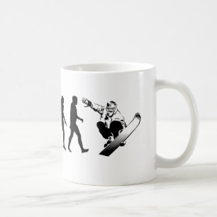 Taza De Café Snowboarder de la evolución