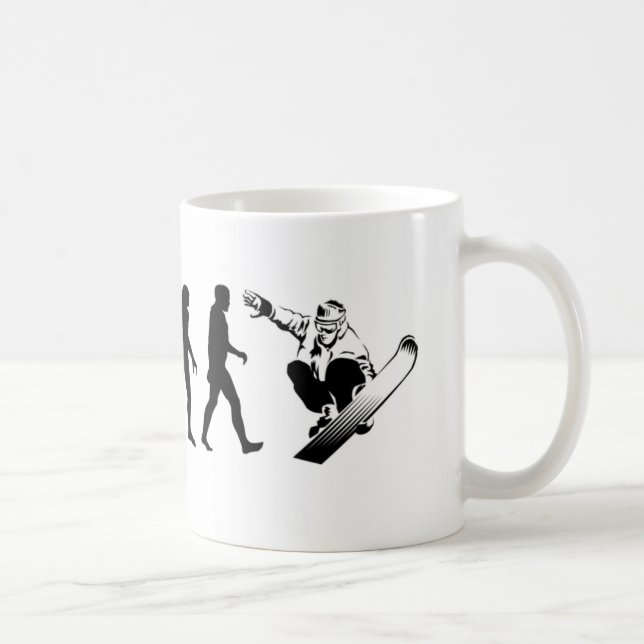 Taza De Café Snowboarder de la evolución (Derecha)