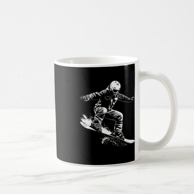 Taza De Café Snowboarder Dibujando la Pendiente de Snowboard 1 (Derecha)