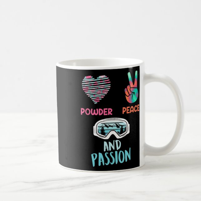 Taza De Café Snowboarder Powder Peace Y Pion Funny Chicas (Derecha)