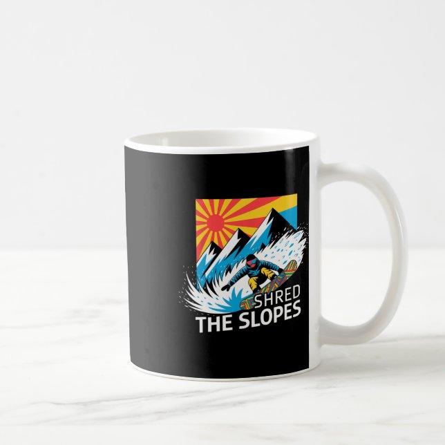 Taza De Café Snowboarder Repartió Las Pistas Entusia De Snowboa (Derecha)